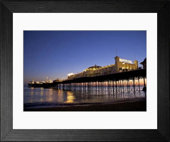 Framed Print : Brighton Pier Illuminated at Night, Brighton, East Sussex, UK Framed Print : Brighton Pier Illuminated at Night, Brighton, East Sussex, UK