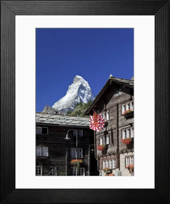 Framed Print : Switzerland, Valais, Zermatt, Old Town Framed Print : Switzerland, Valais, Zermatt, Old Town