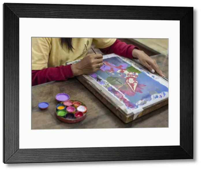 Framed Print : Cambodia, Siem Reap, Artisans Angkor, traditional craft workshop, painting, NR Framed Print : Cambodia, Siem Reap, Artisans Angkor, traditional craft workshop, painting, NR