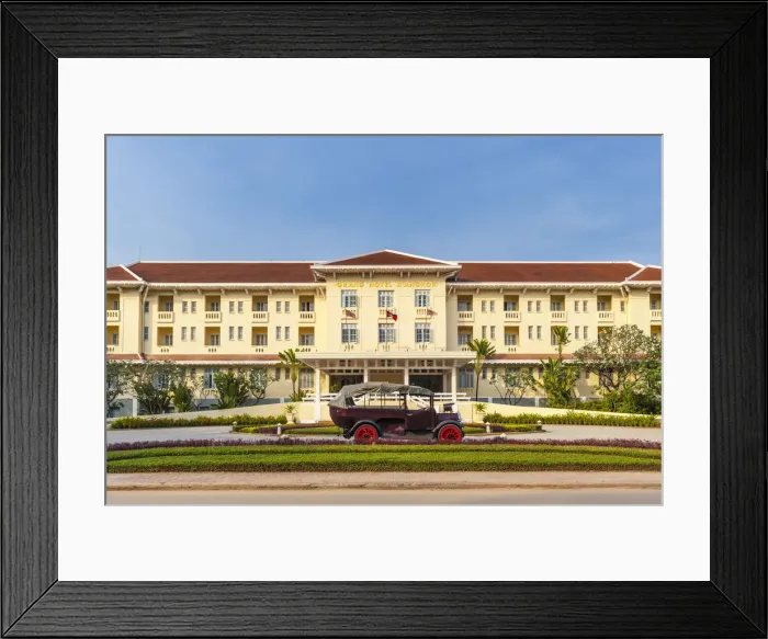 Framed Print : Cambodia, Siem Reap, Grand Hotel d Angkor, exterior Framed Print : Cambodia, Siem Reap, Grand Hotel d Angkor, exterior