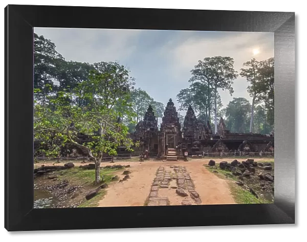 Cambodia, Angkor, Banteay Srei Temple, western entrance
