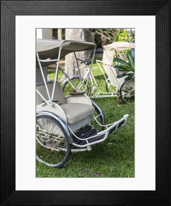 Framed Print : Cambodia, Siem Reap, antique rickshaw Framed Print : Cambodia, Siem Reap, antique rickshaw