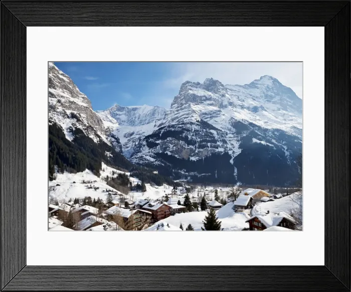Framed Print : Grindelwald, and Eiger, Jungfrau region, Bernese Oberland, Swiss Alps, Switzerland