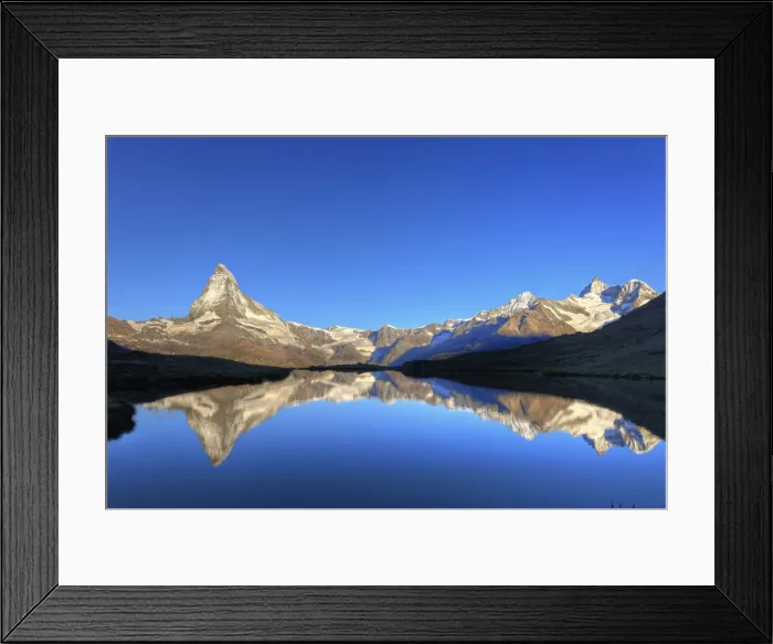 Framed Print : Switzerland, Valais, Zermatt, Lake Stelli and Matterhorn (Cervin) Peak Framed Print : Switzerland, Valais, Zermatt, Lake Stelli and Matterhorn (Cervin) Peak