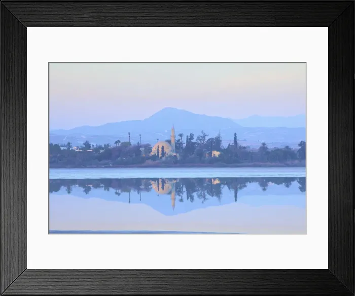 Framed Print : Hala Sultan Tekke Mosque, Larnaka Salt Lake, Larnaka, Cyprus, Eastern Mediterranean Sea