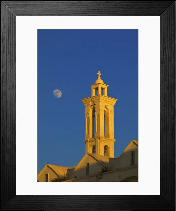 Framed Print : Moonrise over Archangelos Church, Kyrenia, North Cyprus Framed Print : Moonrise over Archangelos Church, Kyrenia, North Cyprus