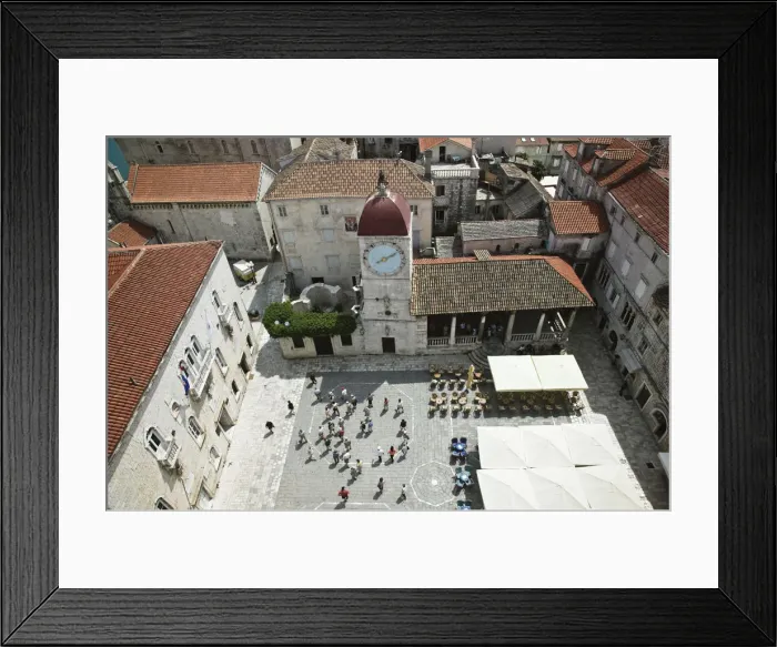 Framed Print : Croatia, Central Dalmatia, Trogir, Town Hall & John Paul II Square from the Cathedral Framed Print : Croatia, Central Dalmatia, Trogir, Town Hall & John Paul II Square from the Cathedral