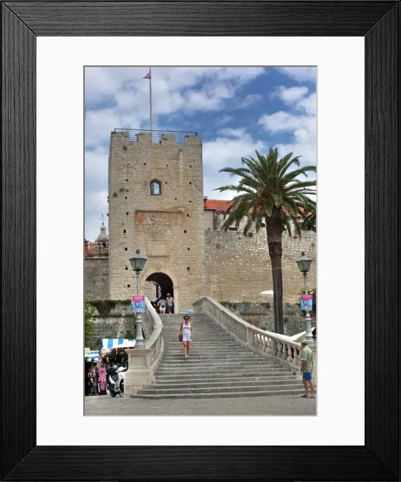 Framed Print : City wall, town of Korcula, Island of Korcula, Dalmatian coast, Croatia Framed Print : City wall, town of Korcula, Island of Korcula, Dalmatian coast, Croatia