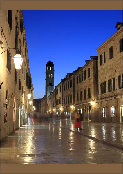 Old town in the evening, Stradun, Dubrovnik, Dalmatia, Croatia