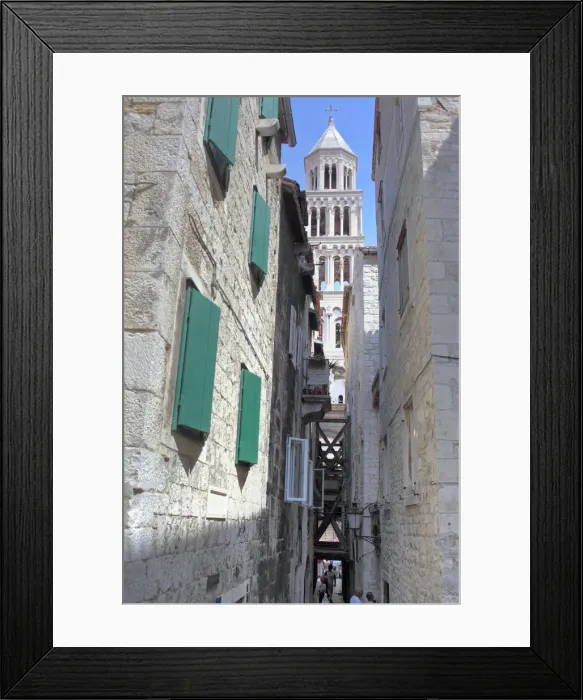 Framed Print : Bell tower of Cathedral of St. Domnius, Split, Dalmatia, Croatia