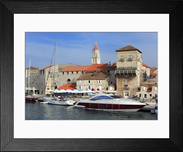Framed Print : Embankment, Old town, Trogir, Dalmatia, Croatia