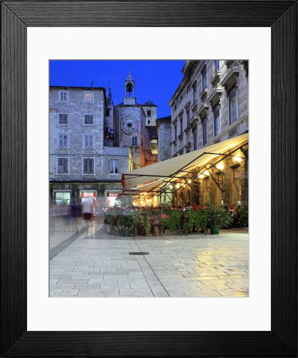 Framed Print : Street cafe in old city, Split, Dalmatia, Croatia Framed Print : Street cafe in old city, Split, Dalmatia, Croatia