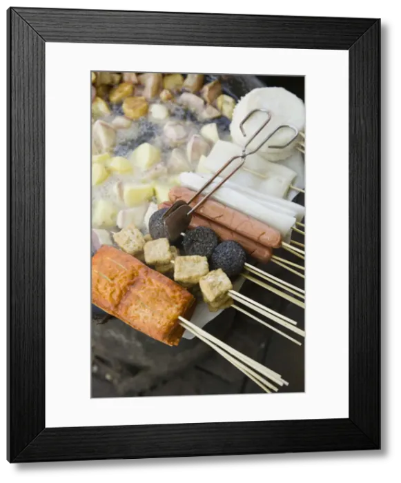 Framed Print : China, Yunnan Province, Lijiang, Old Town, Lijiang Market, fried potatoes and snacks
