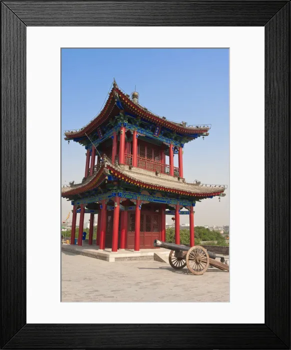 Framed Print : China, Shaanxi, Xi an, Watch tower on Ancient City Walls Framed Print : China, Shaanxi, Xi an, Watch tower on Ancient City Walls
