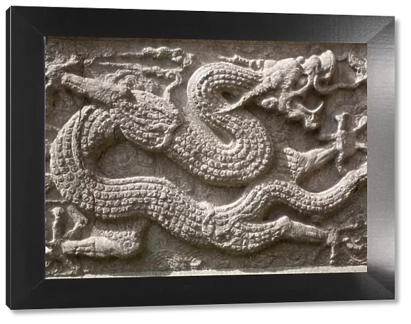 China, Shaanxi, Xi an, Great Mosque, Stone Dragon carving