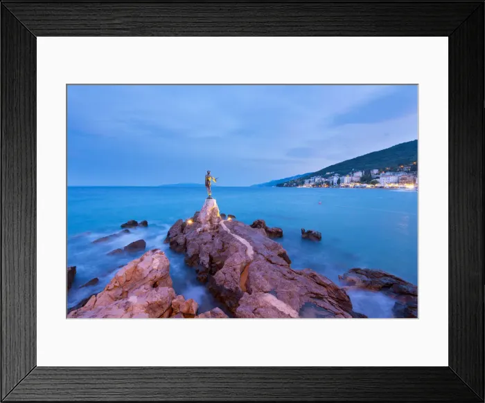 Framed Print : Croatia, Kvarner Region, Maiden with the Seagull, a statue by Zvonko Car (1956) Framed Print : Croatia, Kvarner Region, Maiden with the Seagull, a statue by Zvonko Car (1956)