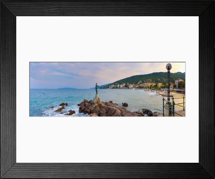 Framed Print : Croatia, Kvarner Region, Maiden with the Seagull, a statue by Zvonko Car (1956)