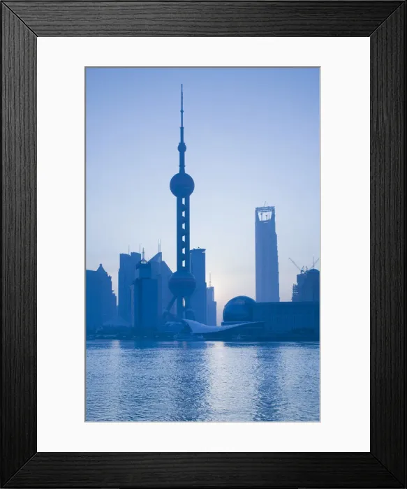 Framed Print : China, Shanghai, Pudong District, Oriental Pearl Tower and Huangpu River Framed Print : China, Shanghai, Pudong District, Oriental Pearl Tower and Huangpu River