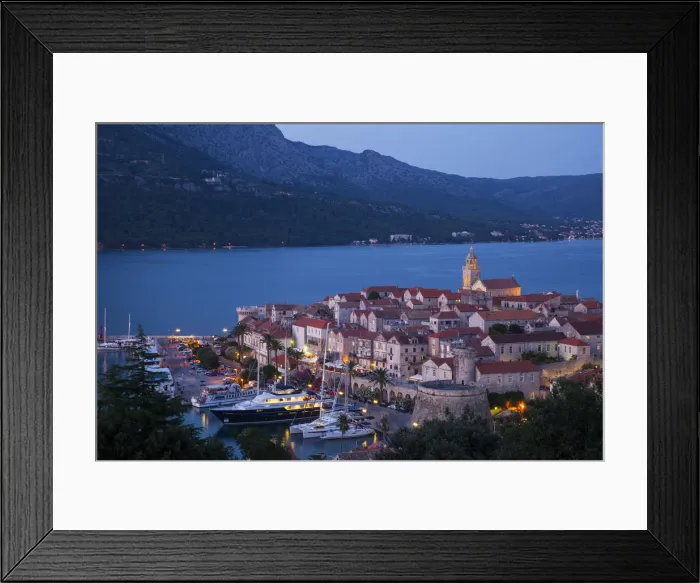 Framed Print : View over Korcula Town, Korcula, Dalmatia, Croatia Framed Print : View over Korcula Town, Korcula, Dalmatia, Croatia