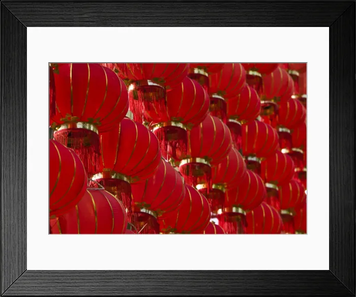 Framed Print : China, Yunnan Province, Dali Old Town, Red Lanterns on Boai Lu Framed Print : China, Yunnan Province, Dali Old Town, Red Lanterns on Boai Lu