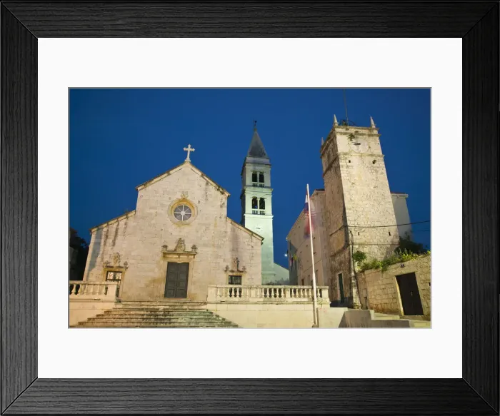 Framed Print : Croatia, Central Dalmatia, Brac Island, Supetar, Church of the Annunciation (b. 1733) Framed Print : Croatia, Central Dalmatia, Brac Island, Supetar, Church of the Annunciation (b. 1733)