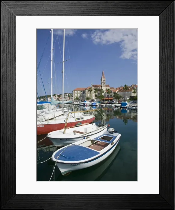 Framed Print : Croatia, Central Dalmatia, Brac Island, Mlina harbour Framed Print : Croatia, Central Dalmatia, Brac Island, Mlina harbour