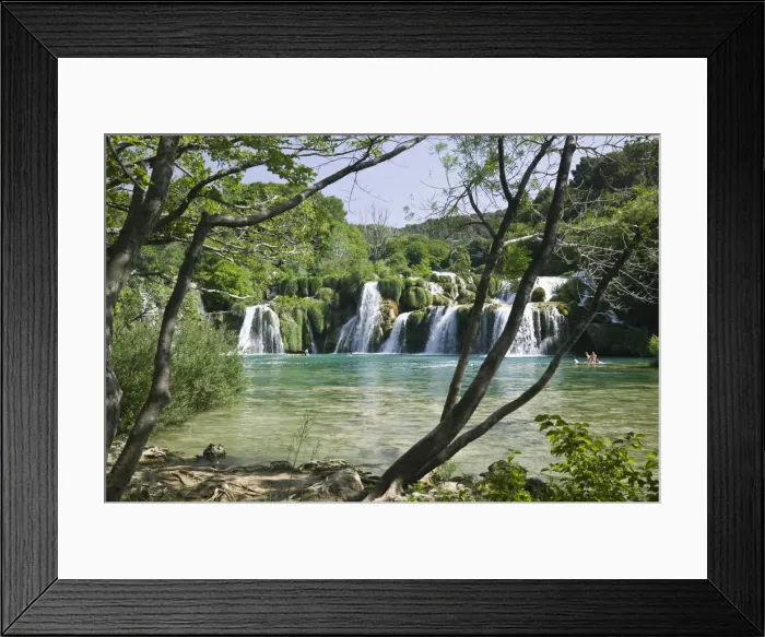 Framed Print : Croatia, Sibenik, Knin Region, Krka National Park, Skradinski Buk Waterfalls