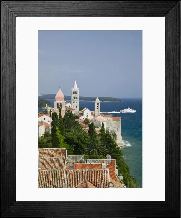 Framed Print : Croatia, Kvarner Region, Rab Island, Rab Town Framed Print : Croatia, Kvarner Region, Rab Island, Rab Town
