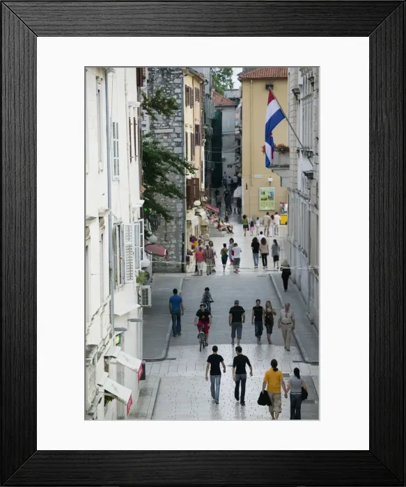 Framed Print : Croatia, Zadar Region, Zadar, Pedestrians in Zadar Old Town Framed Print : Croatia, Zadar Region, Zadar, Pedestrians in Zadar Old Town