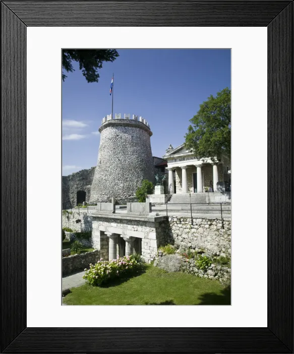 Framed Print : Croatia, Kvarner Region, Rijeka, Trsat Castle / 13th century fort interior courtyard Framed Print : Croatia, Kvarner Region, Rijeka, Trsat Castle / 13th century fort interior courtyard