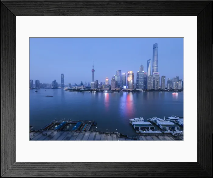 Framed Print : Skyline of Pudong from The Bund, Shanghai, China