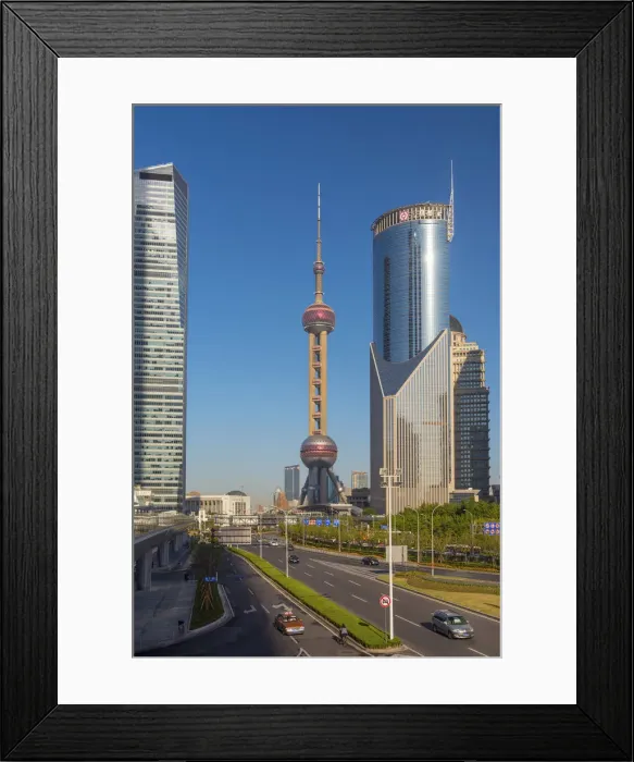 Framed Print : China, Shanghai, Pudong District, Financial District including Oriental Pearl Tower Framed Print : China, Shanghai, Pudong District, Financial District including Oriental Pearl Tower