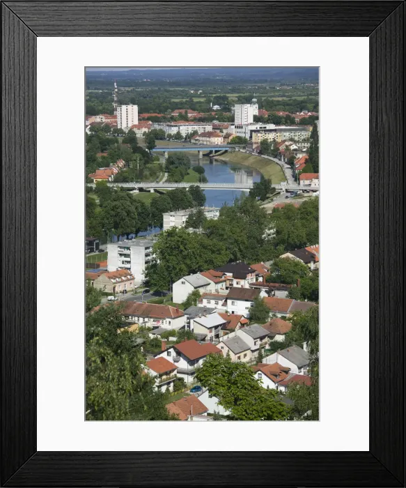Framed Print : Croatia, Banija, Kordun Region, KARLOVAC, KARLOVAC city view from the Dubovac midieval Framed Print : Croatia, Banija, Kordun Region, KARLOVAC, KARLOVAC city view from the Dubovac midieval