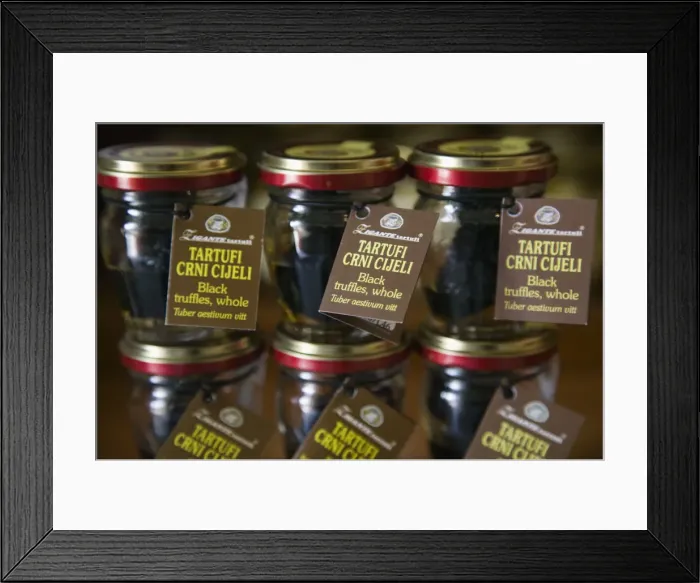 Framed Print : Croatia, Istria, Buzet, Buzet, Jars of Buzet truffles Framed Print : Croatia, Istria, Buzet, Buzet, Jars of Buzet truffles