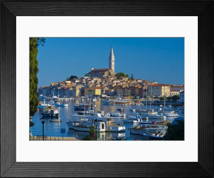 Framed Print : Croatia, Istria, Rovinj, harbour and Cathedral of St. Euphemia Framed Print : Croatia, Istria, Rovinj, harbour and Cathedral of St. Euphemia