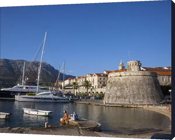 Harbour and City Wall, Korcula, Dalmatia, Croatia