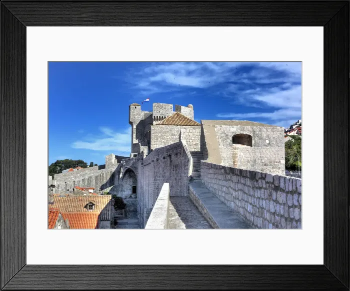 Framed Print : City walls, Dubrovnik, Dalmatia, Croatia