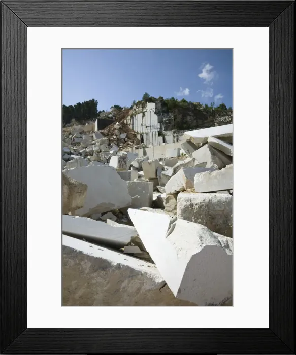 Framed Print : Croatia, Central Dalmatia, Brac Island, Nerezisca Quarry - white stone used to build