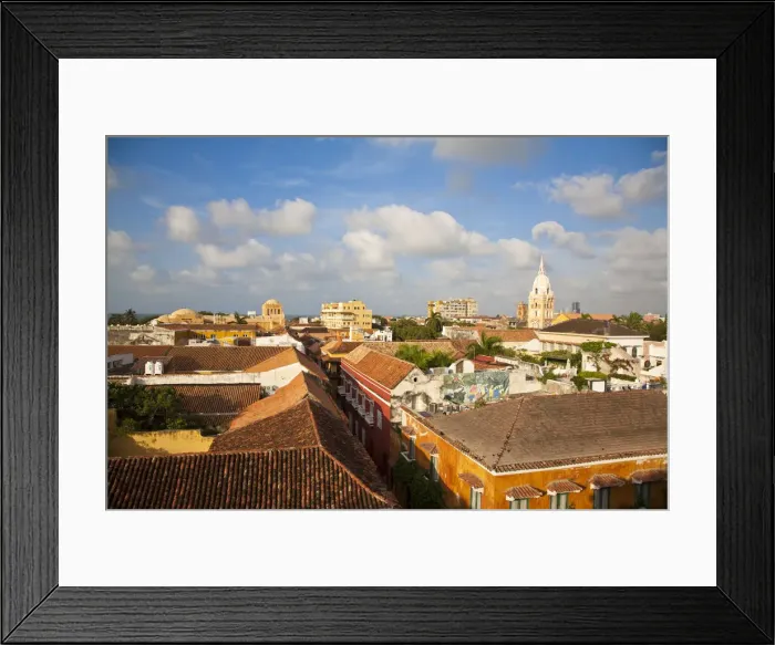 Framed Print : Colombia, Bolivar, Cartagena De Indias, Old walled town rooftops Framed Print : Colombia, Bolivar, Cartagena De Indias, Old walled town rooftops