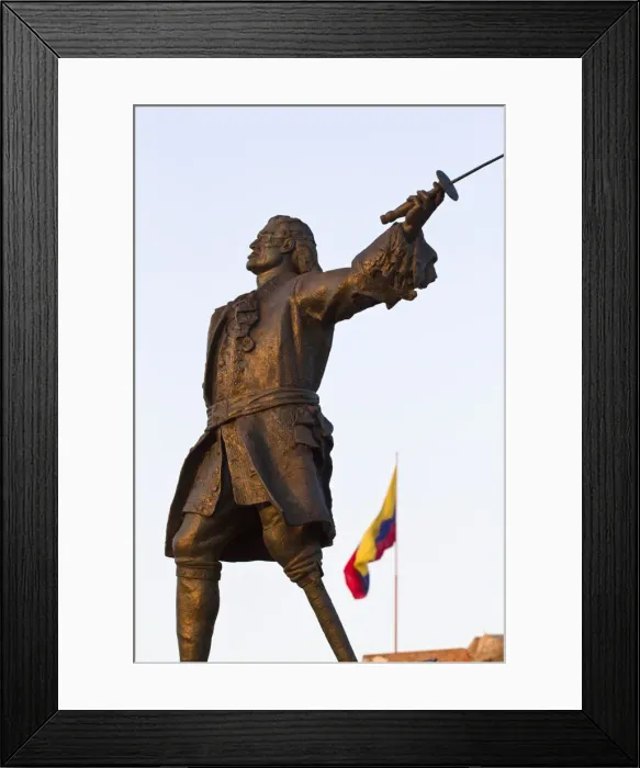 Framed Print : Colombia, Bolivar, Cartagena De Indias, Statue of Blas de Lezo with amputated arm Framed Print : Colombia, Bolivar, Cartagena De Indias, Statue of Blas de Lezo with amputated arm