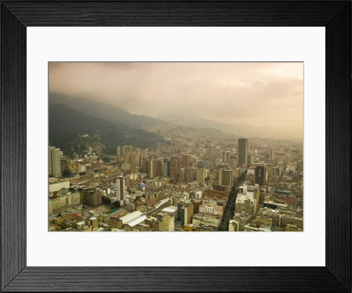 Framed Print : Colombia, Bogota, View of Central Bogota at dusk Framed Print : Colombia, Bogota, View of Central Bogota at dusk