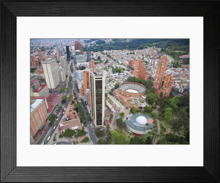 Framed Print : Colombia, Bogota, View of the Centro internacional, Plaza de Toros de Santa Maria Framed Print : Colombia, Bogota, View of the Centro internacional, Plaza de Toros de Santa Maria