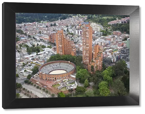 Colombia, Bogota, View of the Centro internacional, Plaza de Toros de Santa Maria