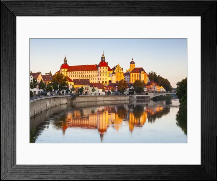 Framed Print : Neuburg Castle reflected in the River Danube at sunrise, Neuburg, Neuburg-Schrobenhausen Framed Print : Neuburg Castle reflected in the River Danube at sunrise, Neuburg, Neuburg-Schrobenhausen