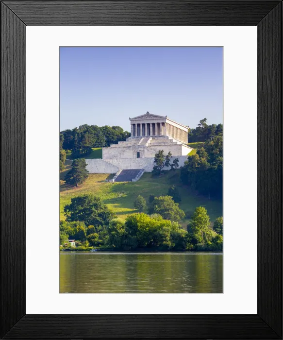 Framed Print : View towards the Valhalla Hall of Fame on Danube River near Donaustauf, Walhalla Framed Print : View towards the Valhalla Hall of Fame on Danube River near Donaustauf, Walhalla