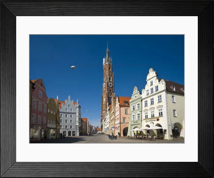 Framed Print : Germany, Bavaria (Bayern), Landshut, Altstadt and Martinskirche Framed Print : Germany, Bavaria (Bayern), Landshut, Altstadt and Martinskirche