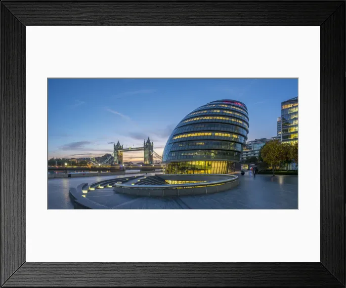 Framed Print : UK, England, London, Tower Bridge over River Thames, City Hall