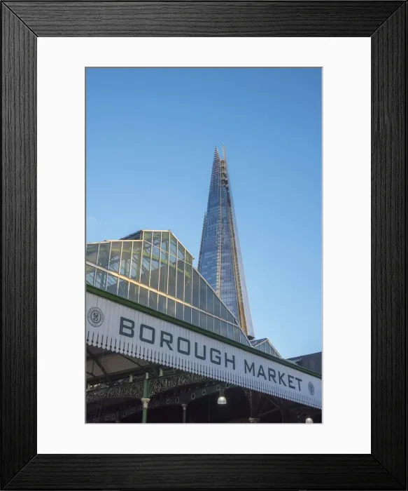 Framed Print : UK, England, London, Southwark, The Shard and Borough Market building Framed Print : UK, England, London, Southwark, The Shard and Borough Market building