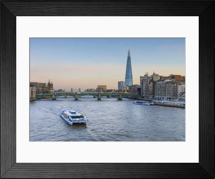 Framed Print : River Thames, Southwark Bridge and The Shard, London, England, UK Framed Print : River Thames, Southwark Bridge and The Shard, London, England, UK