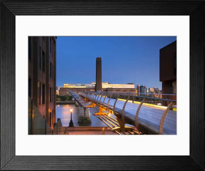 Framed Print : UK, London, Bankside, Tate Modern and Millennium Bridge over River Thames Framed Print : UK, London, Bankside, Tate Modern and Millennium Bridge over River Thames